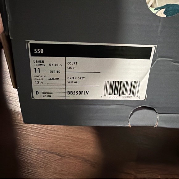 New Balance NB 550 BB550FLV Saturated Suede Pack Melon Water Sz 11 . W 12.5 - Picture 5 of 5